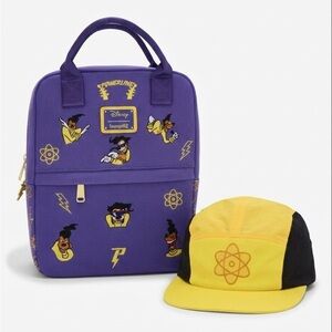 New Loungefly Disney A Goofy Movie Powerline Combo Backpack + Cap